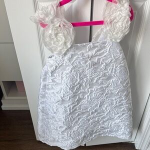 Hale Bob White Floral Rosette Girls' Formal Dress